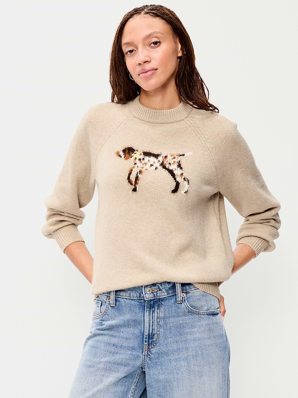 Oversized Crew-Neck Fairisle Sweater