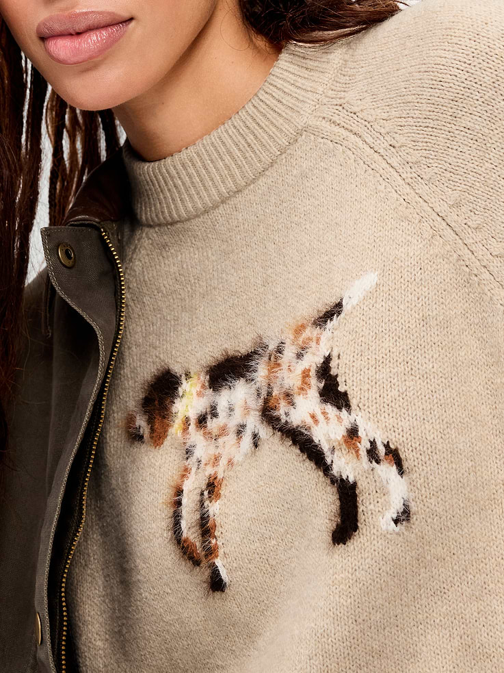 Image 3 of 6, Oversized Crew-Neck Fairisle Sweater