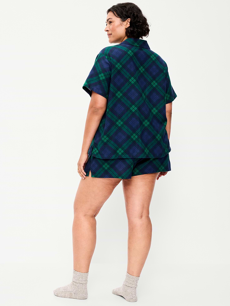 Image number 7 showing, Flannel Pajama Short Set for Women