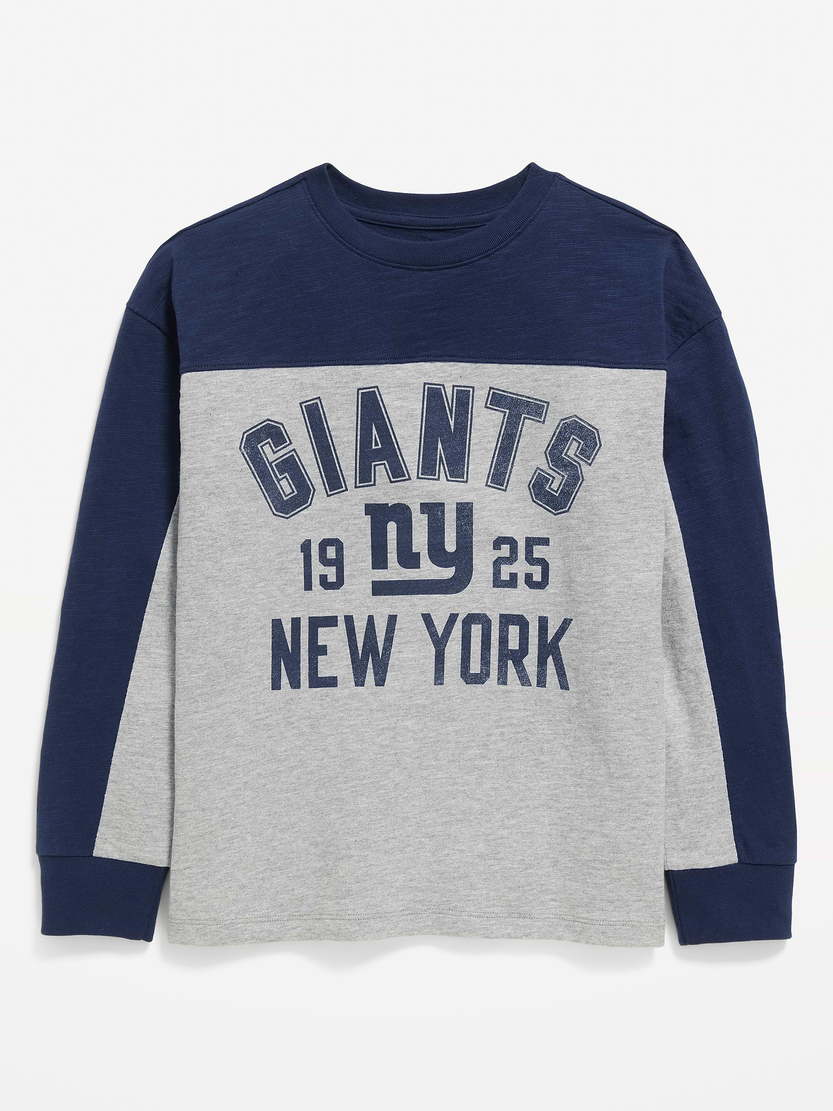 Image number 1 showing, New York Giants Long-Sleeve Oversized Graphic Football T-Shirt for Boys