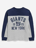 Image number 1 showing, New York Giants Long-Sleeve Oversized Graphic Football T-Shirt for Boys