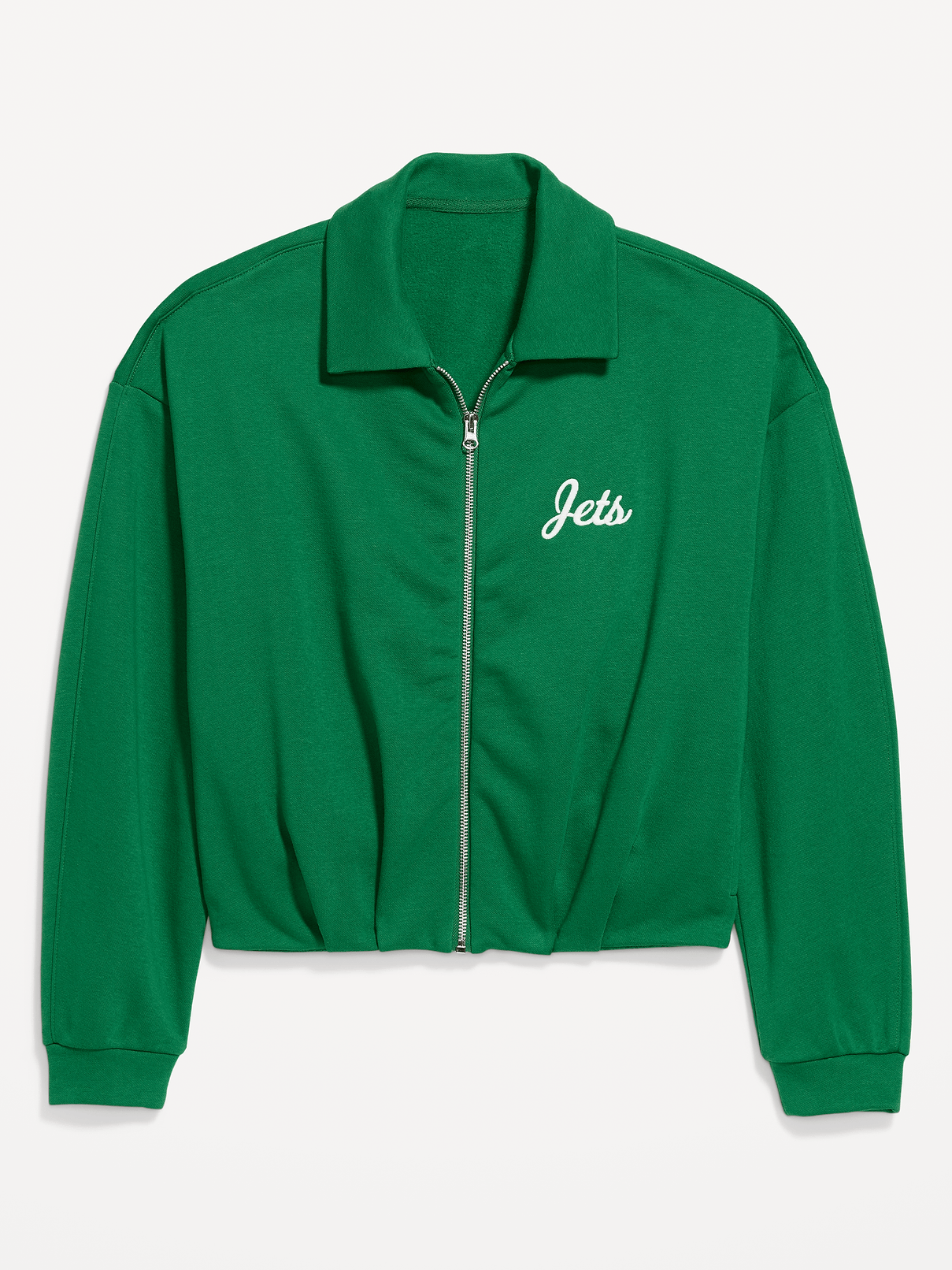 Image number 1 showing, New York Jets Oversized Fleece Bomber Jacket for Women
