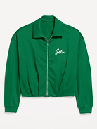 Image number 1 showing, New York Jets Oversized Fleece Bomber Jacket for Women