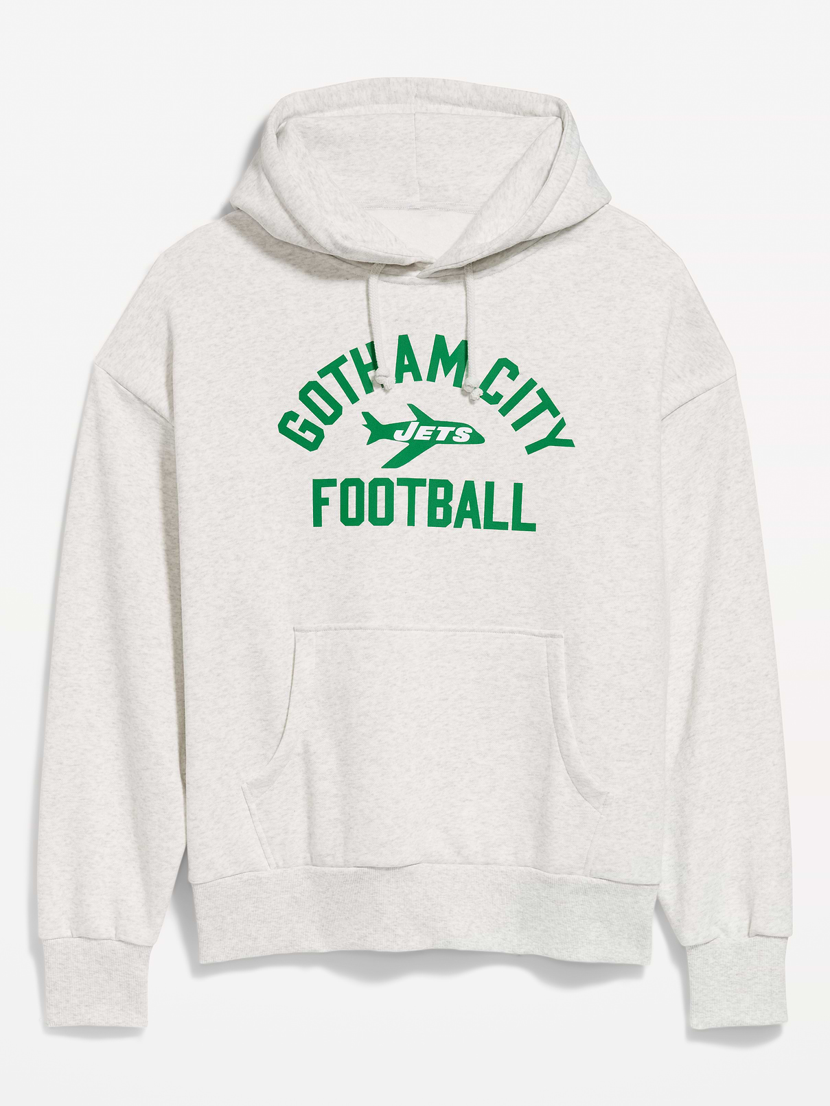 Image 1 of 1, drawstring hood, drop-shoulder sleeves, kangaroo pocket, graphic at front, rib-knit trim, pullover style, Product #916525