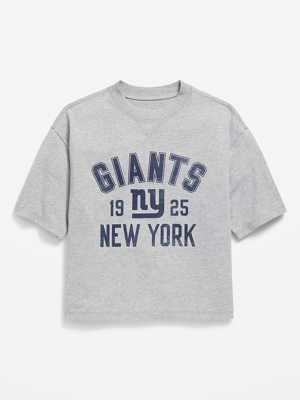 New York Giants Oversized Boxy Graphic T-Shirt for Boys
