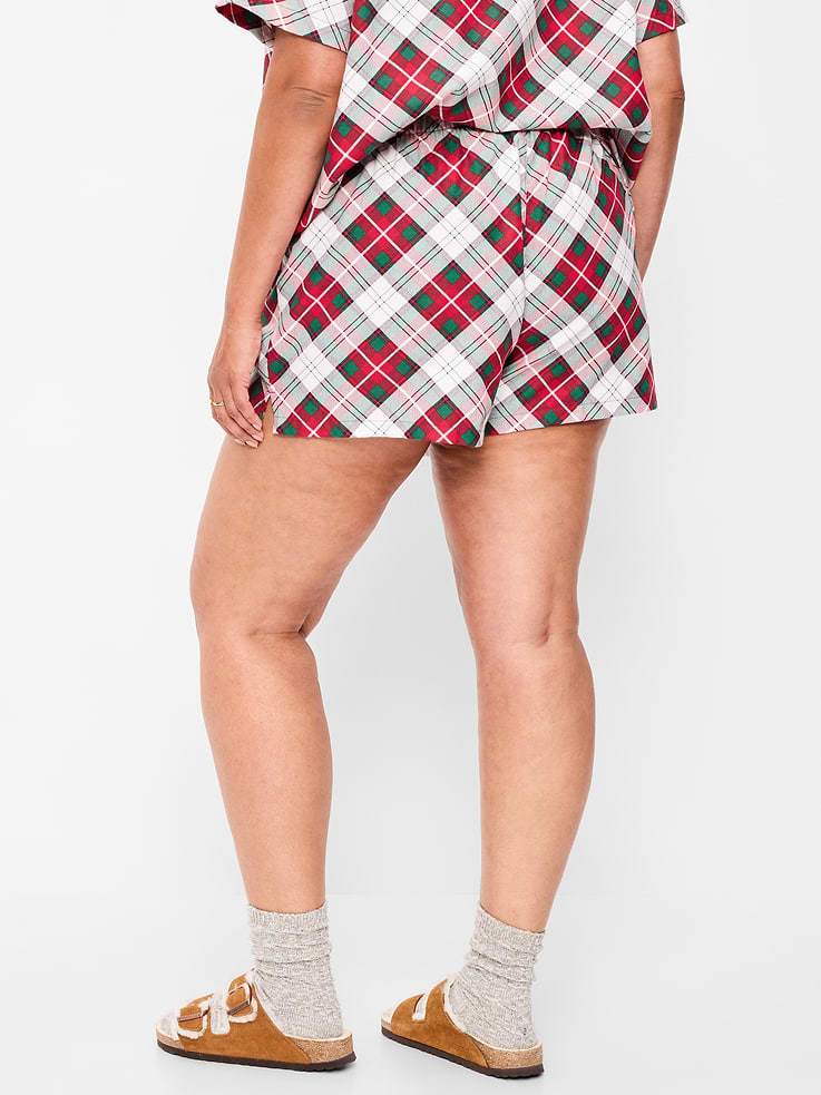 Image number 7 showing, Flannel Boxer Pajama Shorts for Women