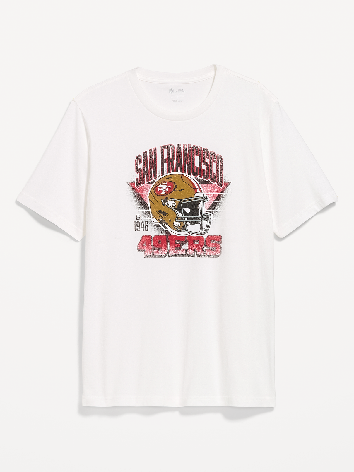 Image 1 of 2, rib-knit crew neck, short sleeves, graphic at front, Product #916278