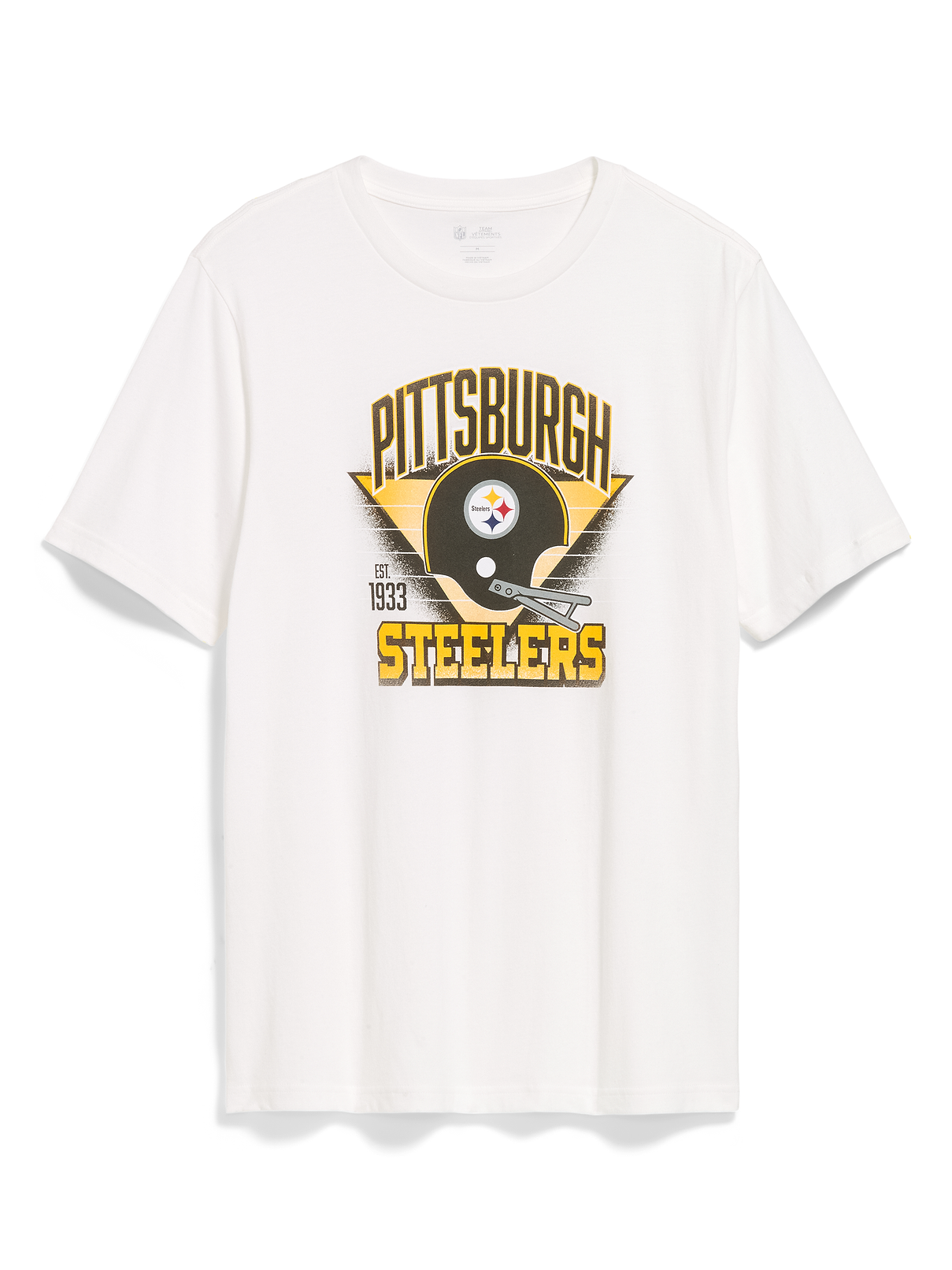 Image 1 of 2, rib-knit crew neck, short sleeves, graphic at front, Product #916542