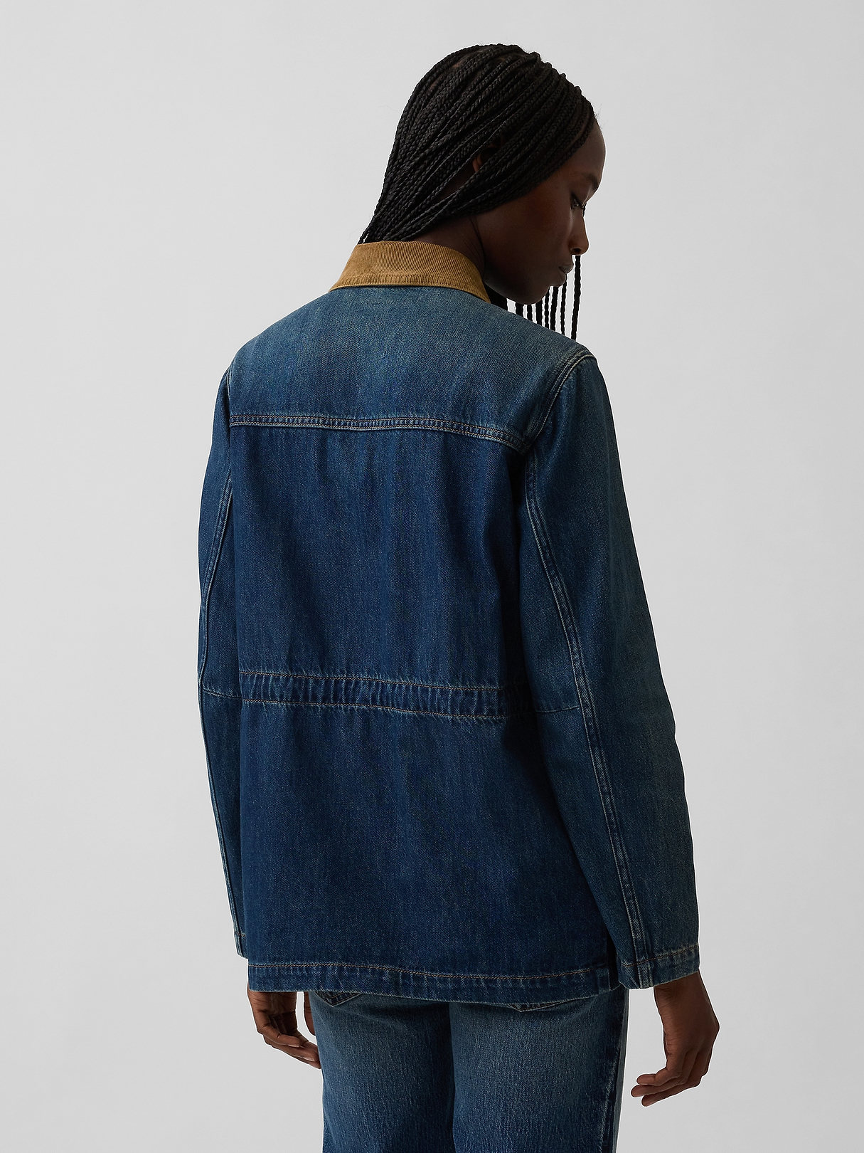 Cinched-Waist Denim Chore Jacket | Gap