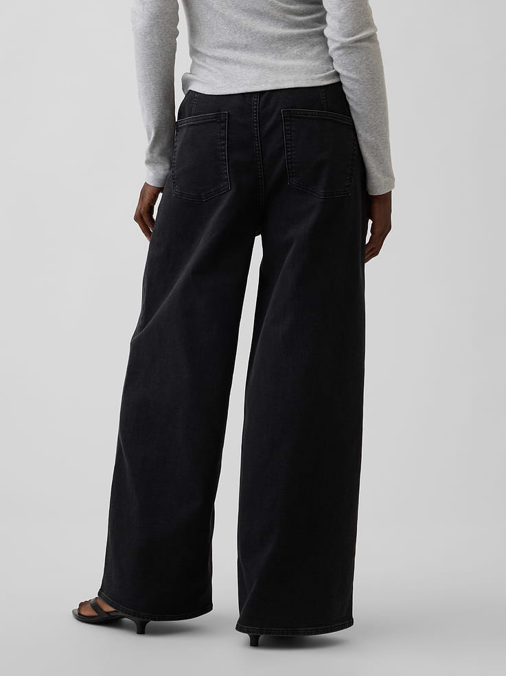 Image number 4 showing, Mid Rise Knit Easy Baggy Jeans