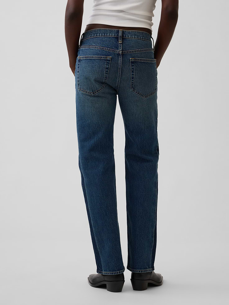 Image number 4 showing, Mid Rise Relaxed Straight Jeans