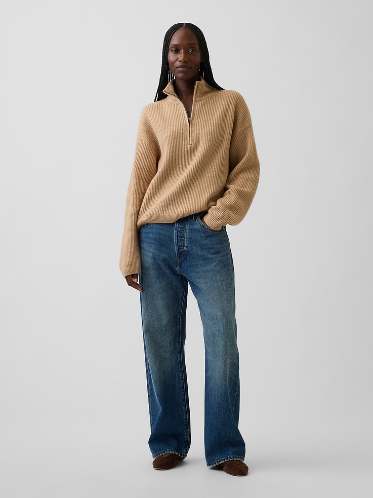 Image number 2 showing, CashSoft Oversized Half-Zip Pullover