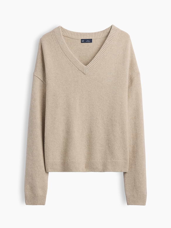 CashSoft Oversized V-Neck Sweater