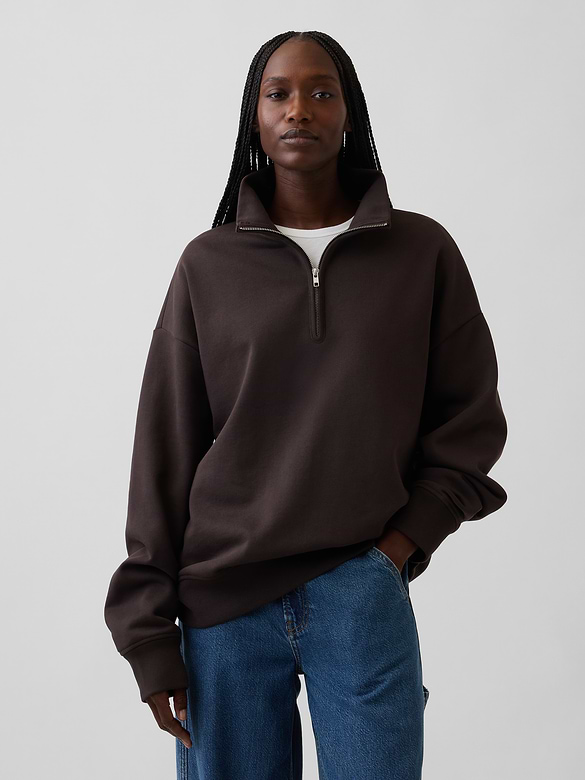 Heavyweight Oversized Quarter-Zip Pullover