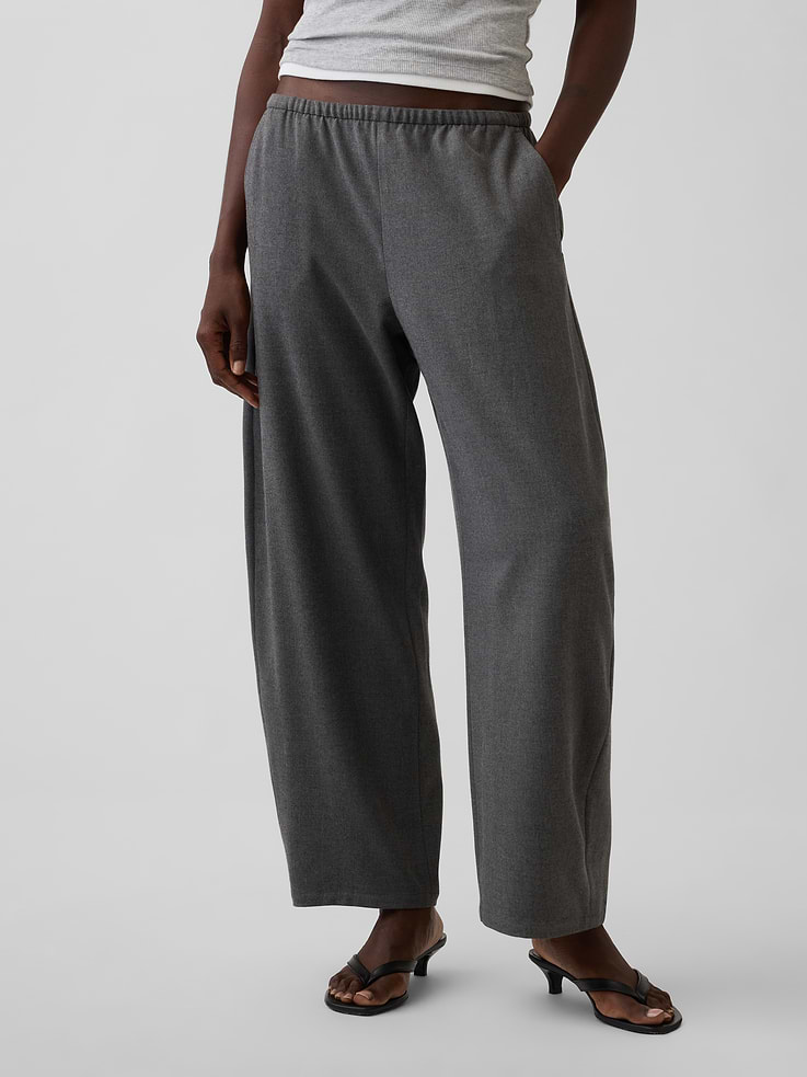 Image 2 of 6, Mid Rise Easy Barrel Ankle Pants