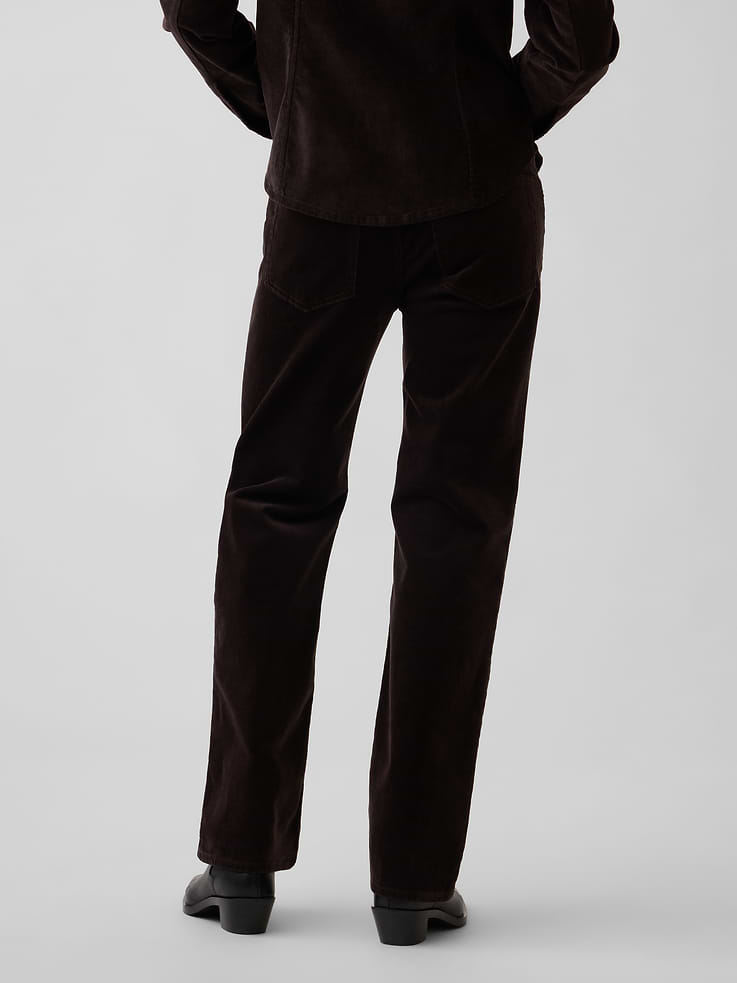 Image number 4 showing, Mid Rise Corduroy Relaxed Straight Pants