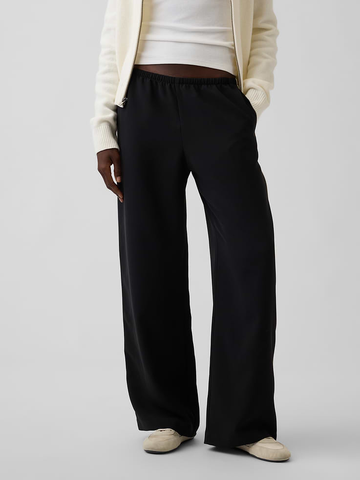 Image 2 of 7, Easy Wide-Leg Pants