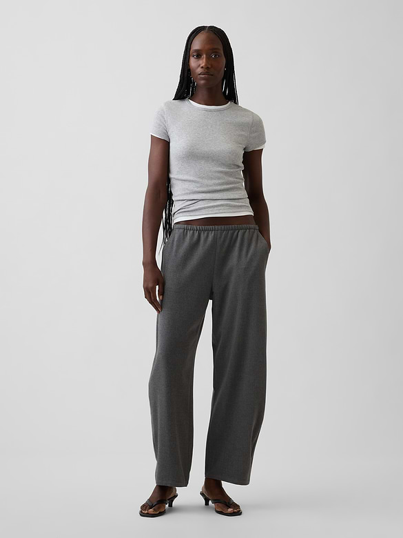 Mid Rise Easy Barrel Ankle Pants
