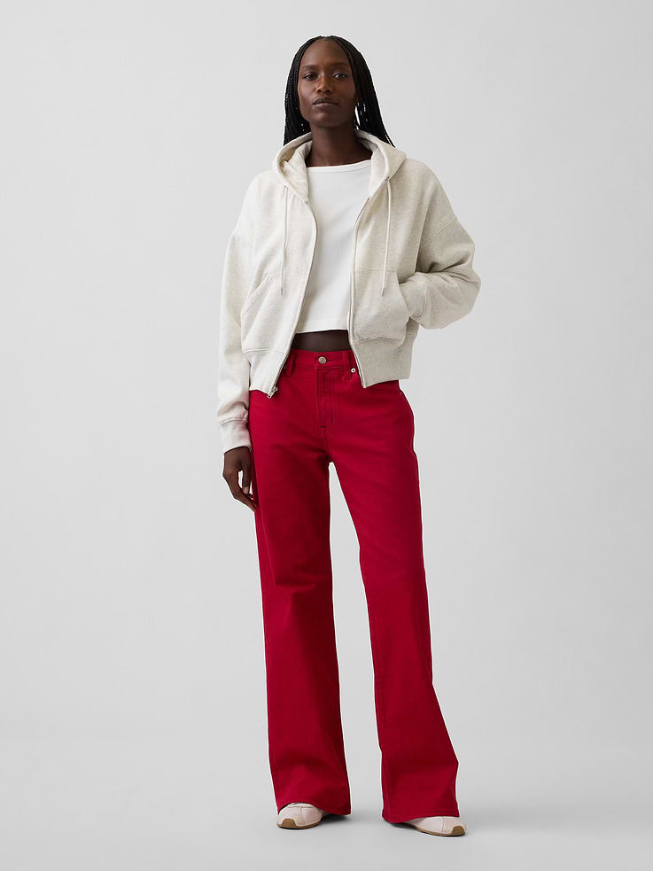 Image number 1 showing, Mid Rise Relaxed Flare Jeans