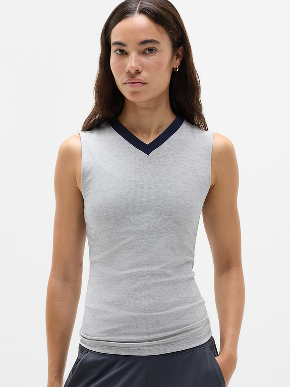 Signature Rib V-Neck Muscle Tank