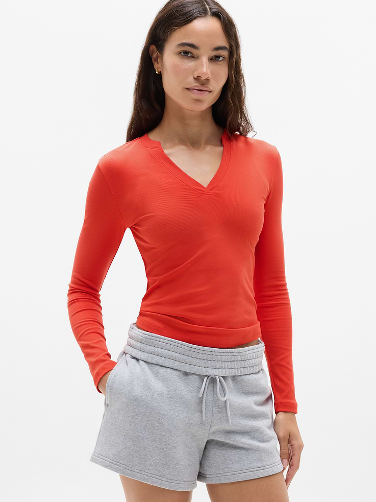 Image 1 of 7, FOR: Your workday commute and weekend travels, from meetings to meetups, FEEL: Silky-soft, premium modal with subtle rib texture, FAVE: A wardrobe essential that forever matches your favorite bottoms, Product #1174497