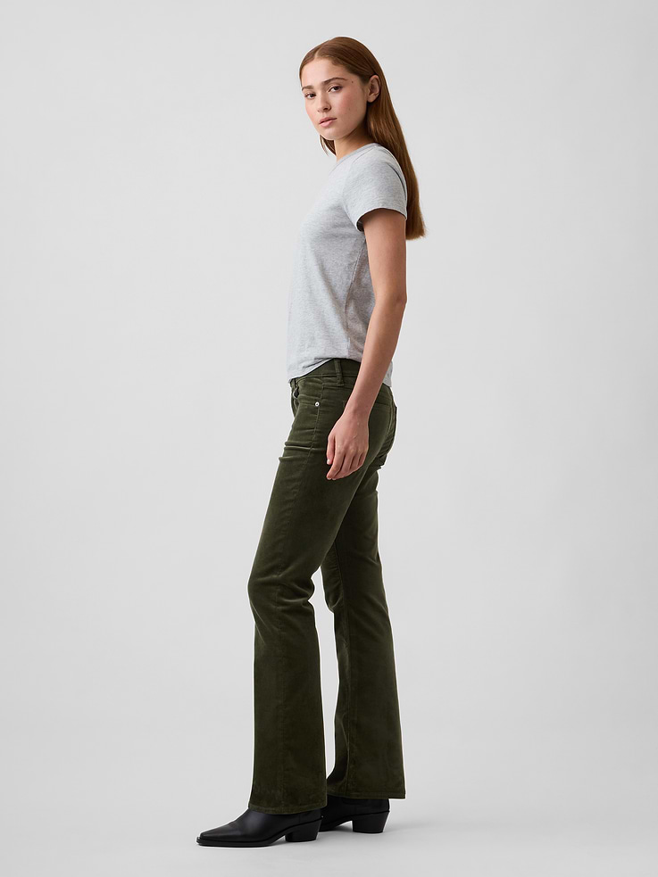 Image 3 of 7, Mid Rise Boot Corduroy Pants