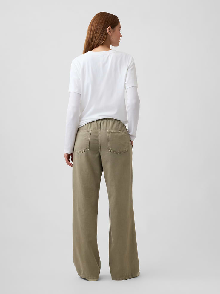 Image number 4 showing, Mid Rise SuperLight Pull-On Wide-Leg Jeans