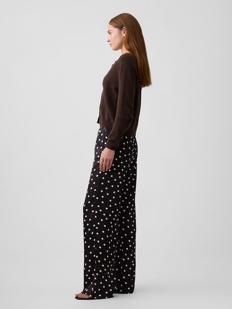 Image 3 of 7, Easy Print Wide-Leg Satin Pants