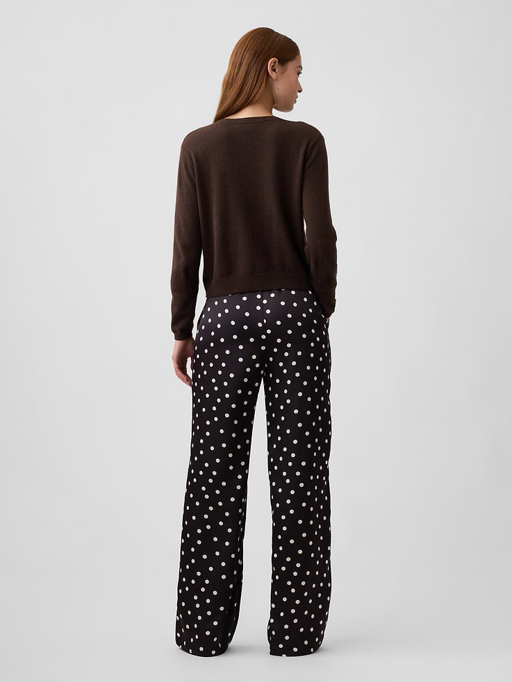 Image 4 of 7, Easy Print Wide-Leg Satin Pants