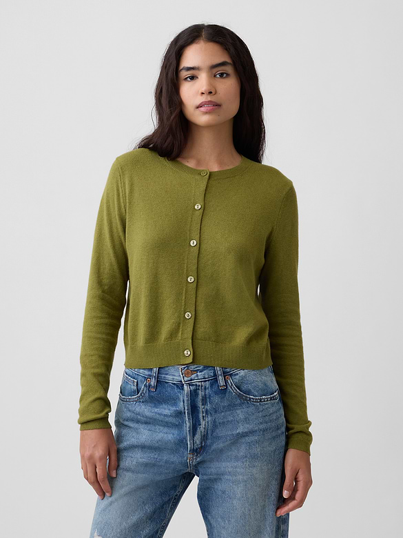 CashSoft Crewneck Cardigan