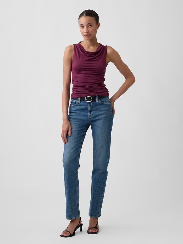 Sleeveless Cowl-Neck Top