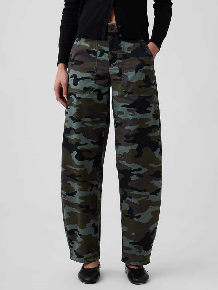 Image 2 of 7, Mid Rise Barrel Khakis