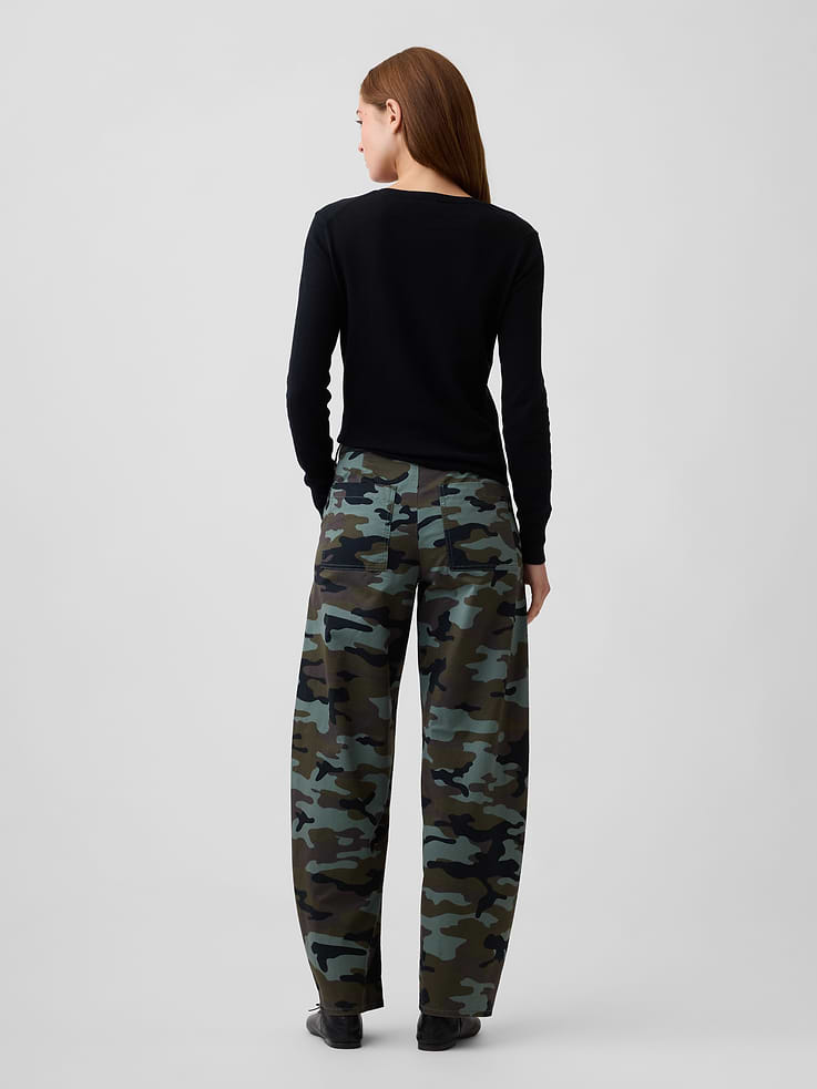 Image 4 of 7, Mid Rise Barrel Khakis
