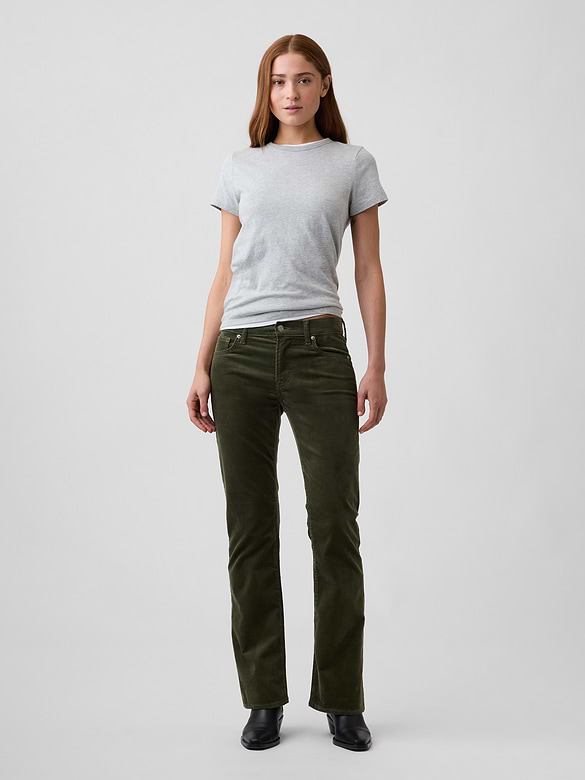 Mid Rise Boot Corduroy Pants