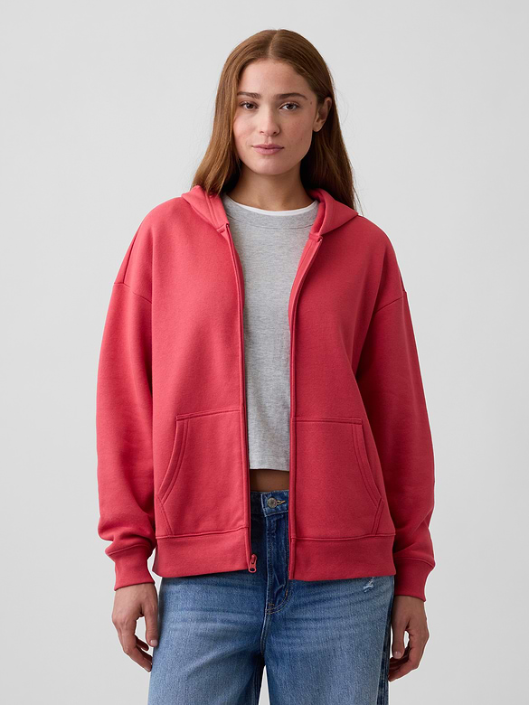Oversized Fleece Zip Hoodie