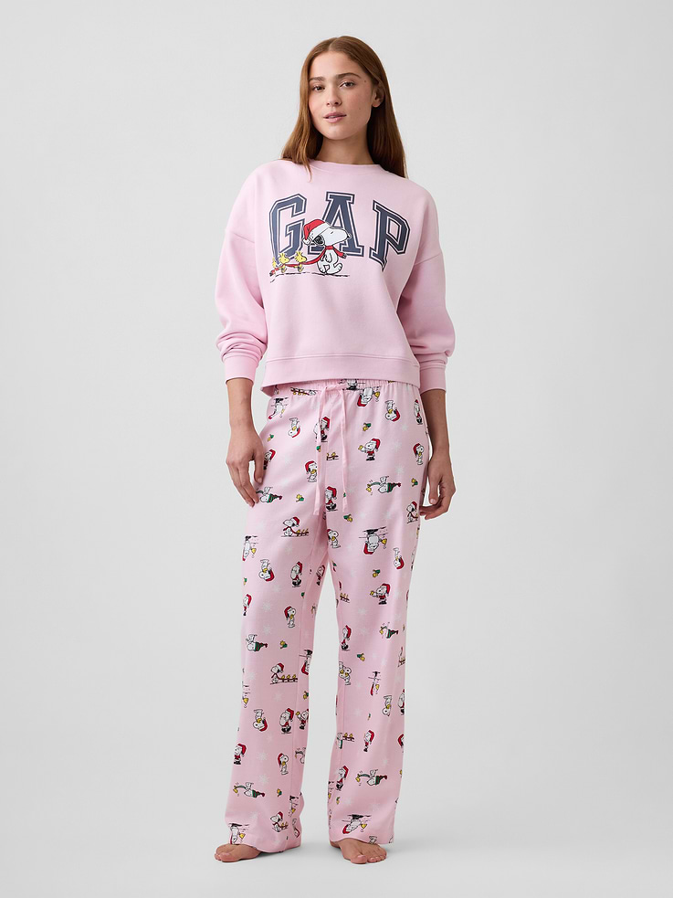 Image 1 of 4, Smooth flannel sleep pants., Drawcord ties at elasticized waist., Allover print., Product #1178606