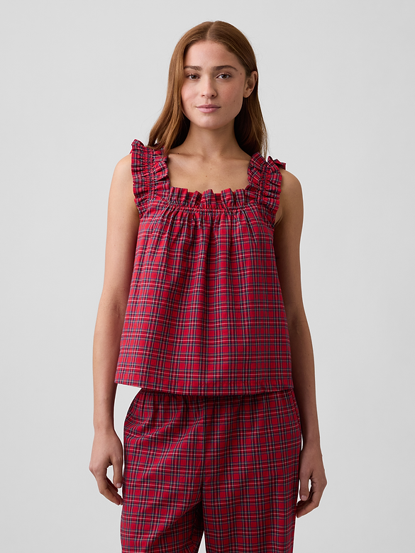 Poplin Ruffle PJ Top