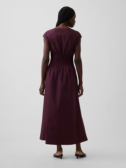 gap burgundy dress Women's Poplin Pintuck Maxi by Purple Size XXL Variant:Anti Breakage flares at the waist neckline: One Shoulder Bridal Shower Dresses for