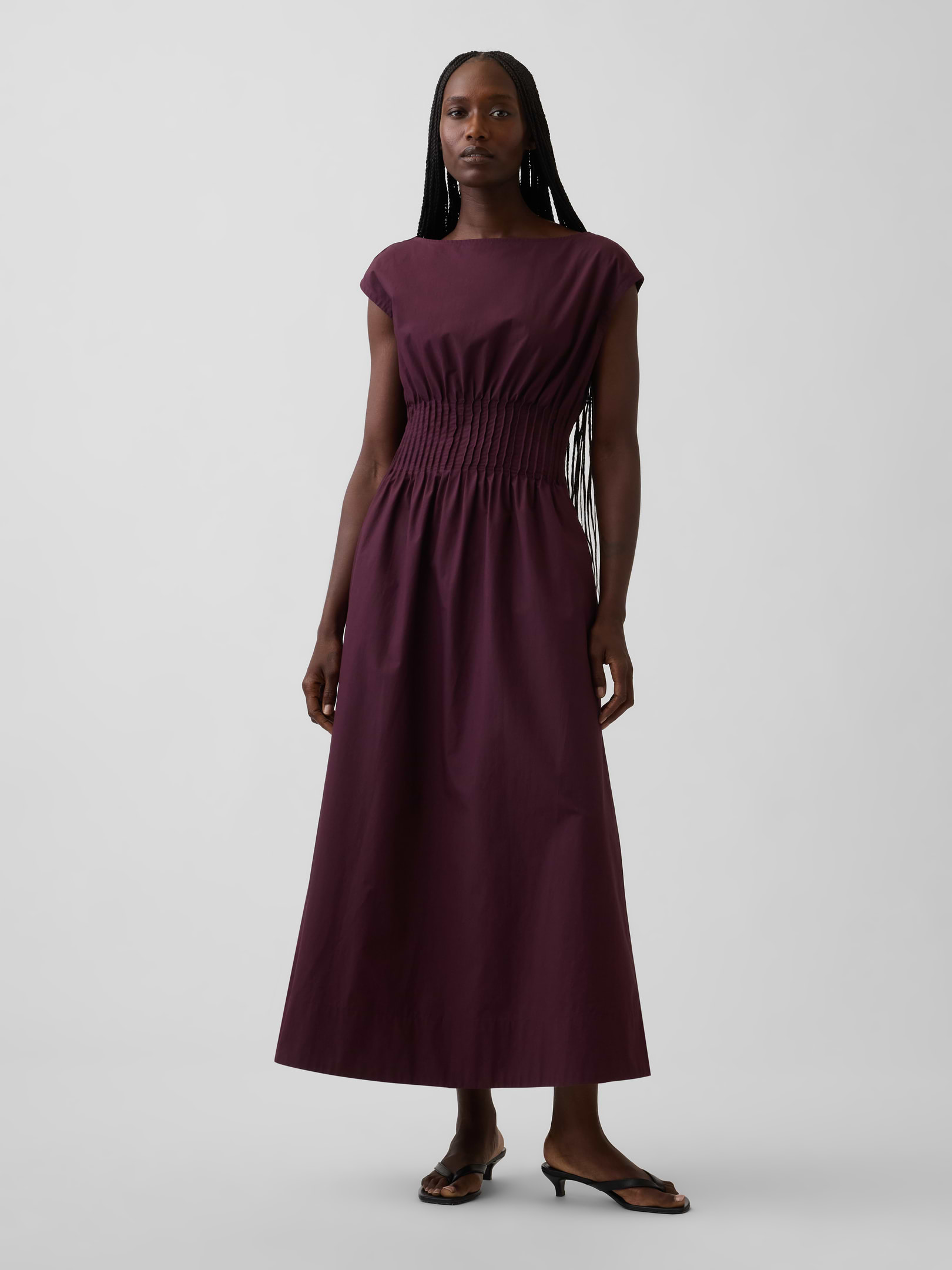Image number 1 showing, Poplin Pintuck Maxi Dress