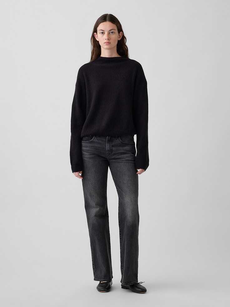 Image number 2 showing, CashSoft Oversized Mockneck Sweater