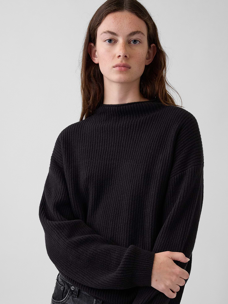 Image number 4 showing, CashSoft Oversized Mockneck Sweater