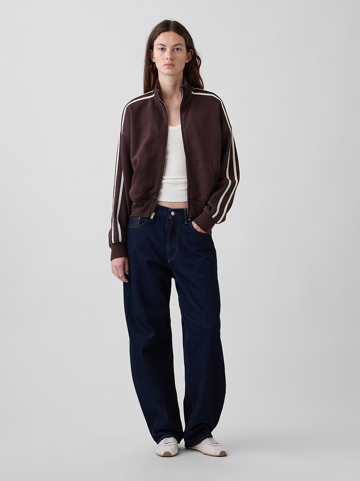 Image 2 of 7, VintageSoft Oversized Mockneck Zip Jacket