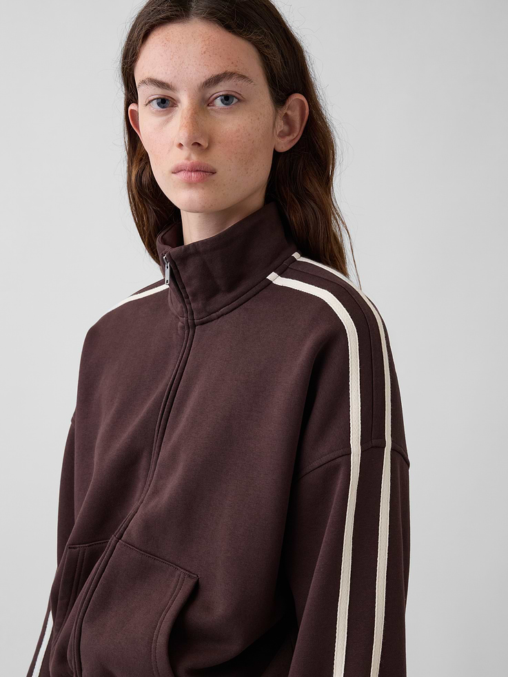 Image 4 of 7, VintageSoft Oversized Mockneck Zip Jacket
