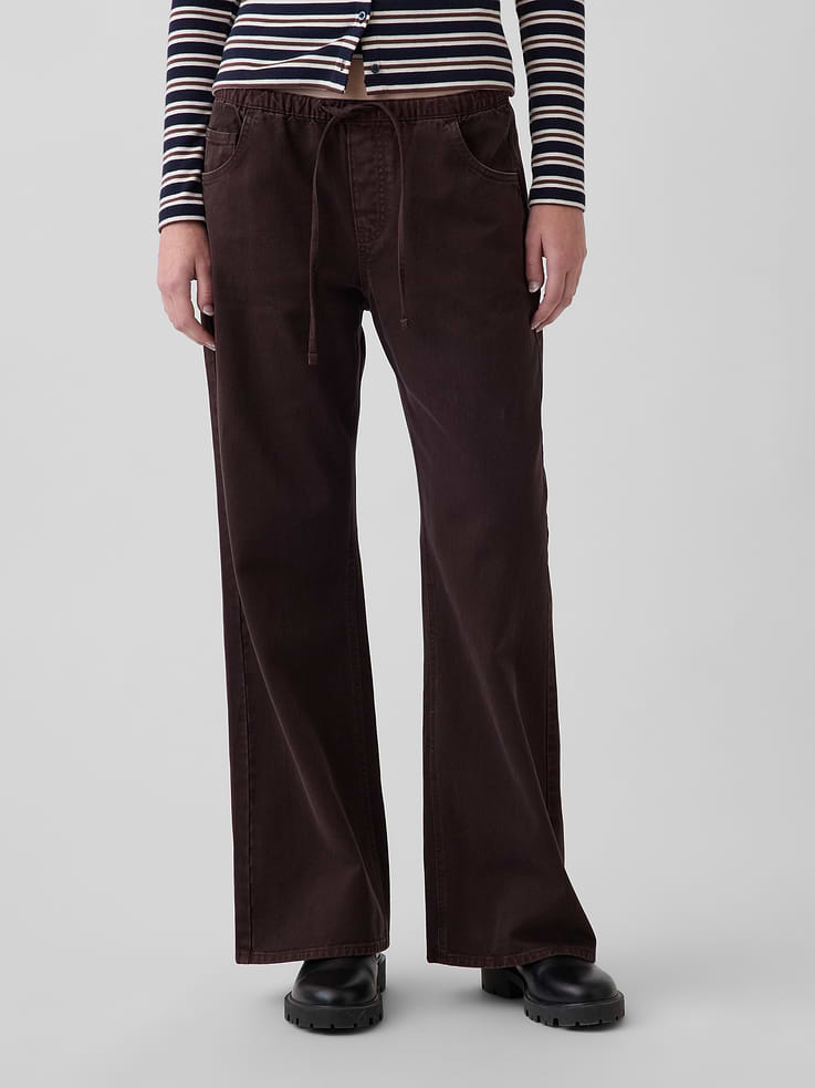 Image 2 of 6, Low Rise Easy Baggy Flare Pants