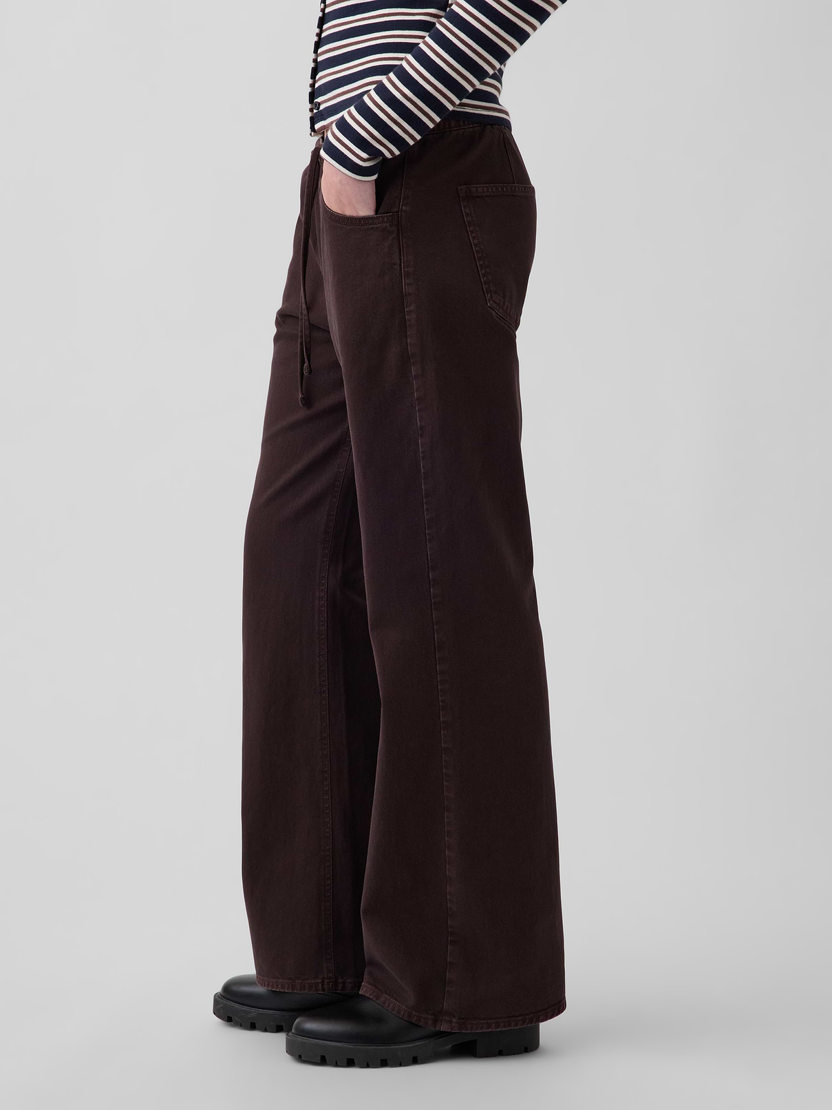 Image 3 of 6, Low Rise Easy Baggy Flare Pants