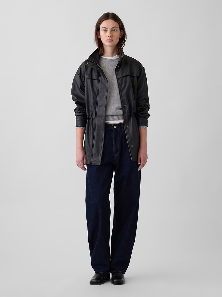 Image number 2 showing, Cinched Vegan Leather Jacket