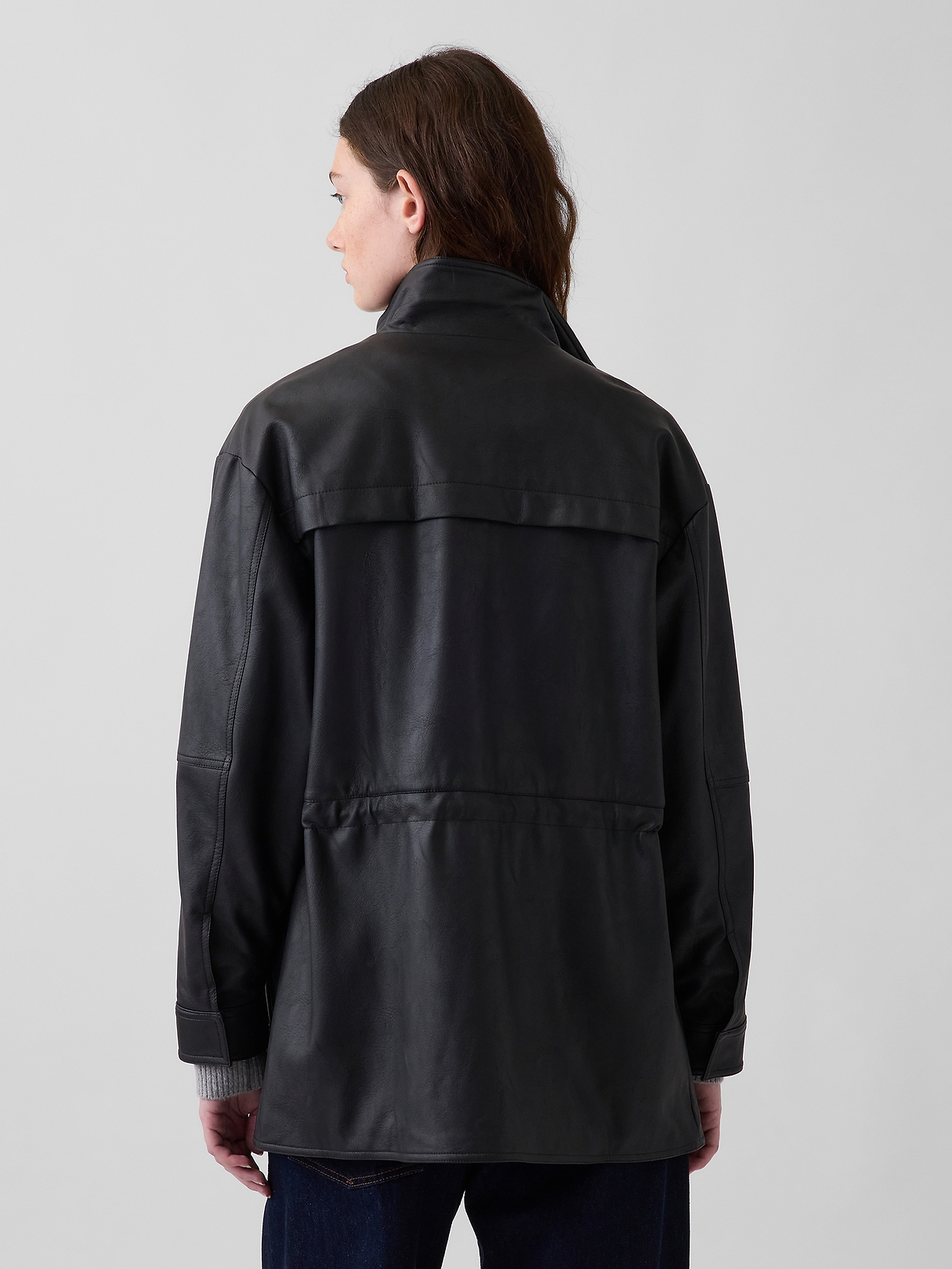 Cinched Vegan Leather Jacket | Gap