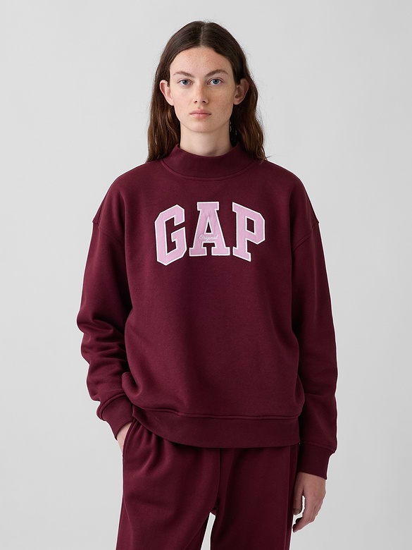 VintageSoft Oversized Mockneck Logo Sweatshirt