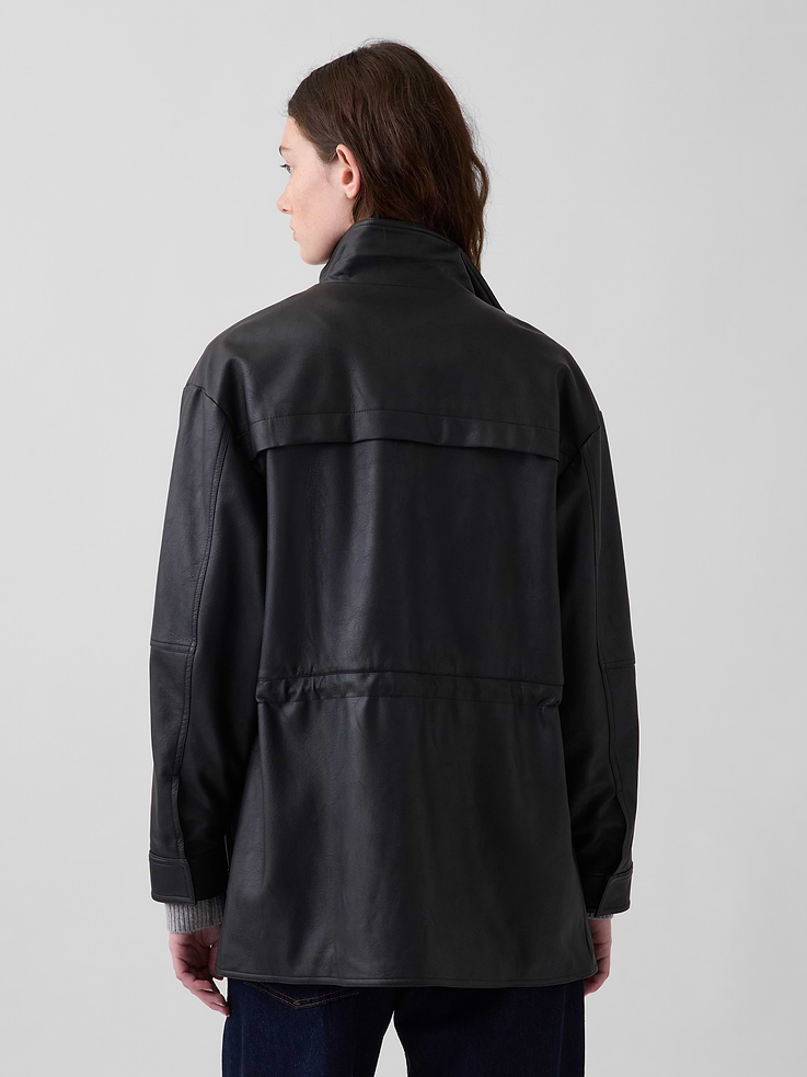 Image number 3 showing, Cinched Vegan Leather Jacket