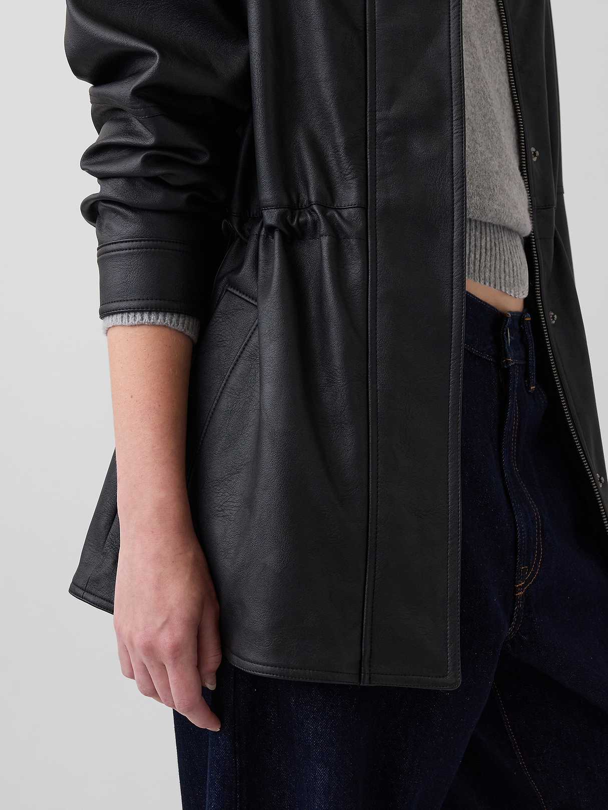 Cinched Vegan Leather Jacket | Gap